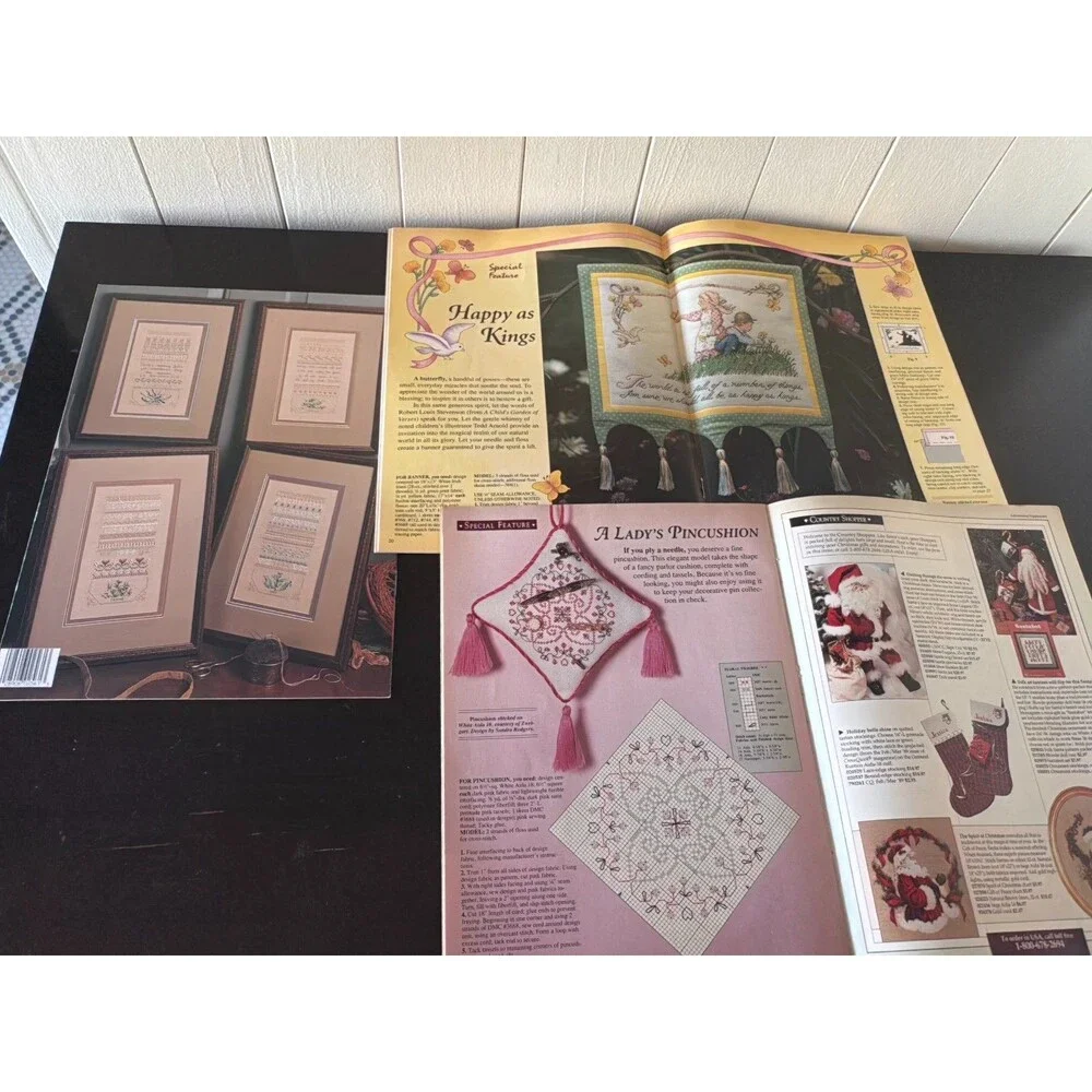 Vintage 1990s Cross Stitch Pattern Booklets Magazines Lot of 18 Needlework